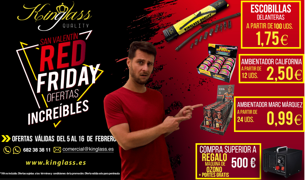 &iexcl;Arranca el Red Friday!  Kinglass celebra San Valent&iacute;n a lo grande, con precios que enamoran