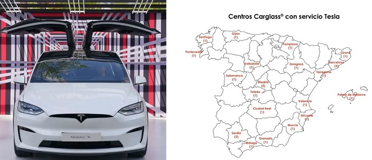 Carglass España se 'harta' a realizar servicios de reparación sustitución y calibración de sistemas ADAS de vehículos Tesla en los dos últimos años